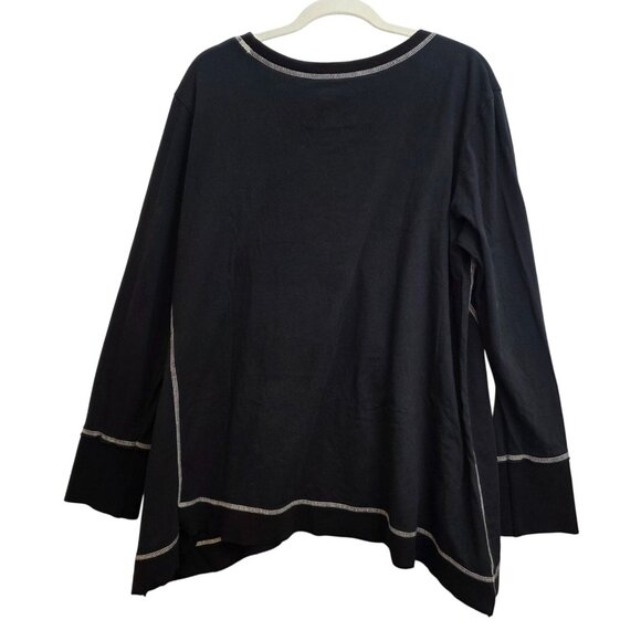 Double D Ranch Black Embroidered Beaded Top DDR Shirt Ribbed Hem Extra Large XL - Picture 3 of 7